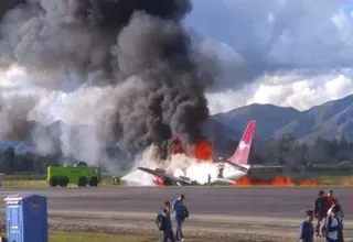 Fiscalía dispuso analizar cajas negras del avión incendiado en Jauja