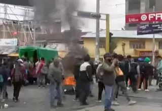 Huancayo: manifestantes bloquearon la av. Ferrocarril