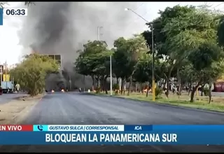 Ica: Manifestantes bloquearon kilómetro 300 de la Panamericana Sur