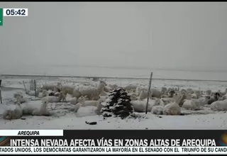 Intensa nevada afecta vías en zonas altas de Arequipa