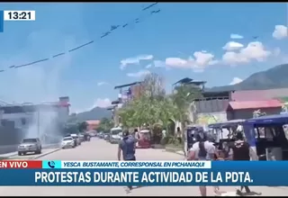 Junín: Pobladores de Pichanaqui protestaron durante presentación de presidenta Boluarte
