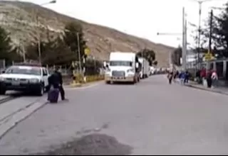 Manifestantes bloquean Carretera Central en la zona de Morococha
