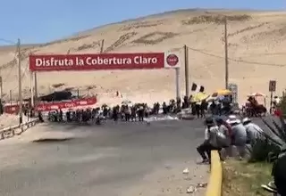 Manifestantes bloquean ingreso a Tacna 