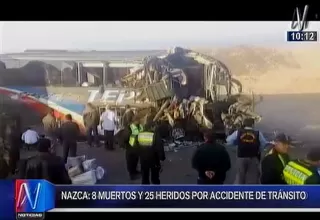 Nazca: choque de buses dejó ocho muertos y 25 heridos