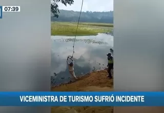 Oxapampa: Viceministra de Turismo cayó al agua durante actividad