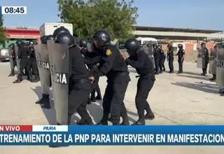 Policía realiza entrenamiento para intervenir en manifestaciones