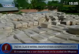 Pucallpa: abandonan más de 5 mil cajas con material educativo a la intemperie
