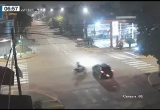 Pucallpa: Motociclista fue embestido tras cruzar semáforo en rojo