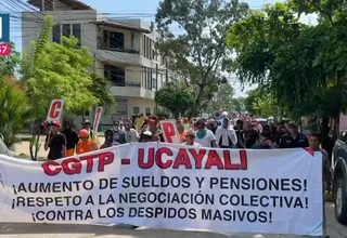Pucallpa: Trabajadores de la CGTP y profesores del SUTEP exigen respeto a la negociación colectiva