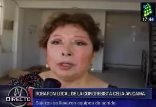 Robaron local de la congresista Celia Anicama en Pisco