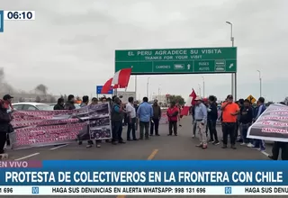 Tacna: Colectiveros protestan en la frontera con Chile y bloquean vía