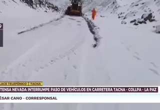 Tacna: intensa nevada bloqueó el paso en carretera que conecta con Collpa y La Paz