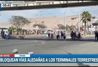 Tacna: Manifestantes bloquearon vías aledañas a terminales terrestres