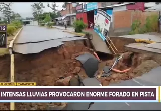 Tarapoto: Avenida Vía de Evitamiento se hundió tras intensas lluvias