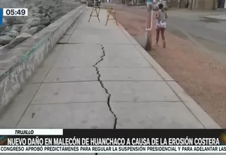 Trujillo: Nuevo daño en malecón de Huanchaco a causa de la erosión costera