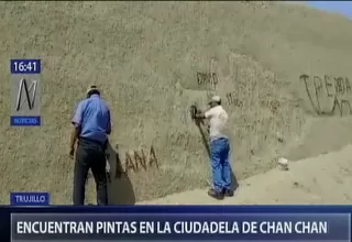 Trujillo: encuentran pintas en el complejo arqueológico de Chan Chan