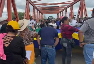 Tumbes: Manifestantes bloquean puente y piden apoyo del Ejecutivo para atender emergencia