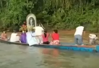 [VIDEO] Oxapampa: Abordo de un bote se realizó procesión del Señor de los Milagros