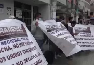 [VIDEO] Trujillo: Con protestas, trabajadores del Reniec acataron paro de 48 horas