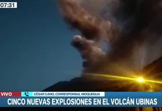 Volcán Ubinas registró nuevas explosiones durante la madrugada