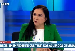 Marisol Espinoza: Recibí un expediente que tenía dos acuerdos de mesa
